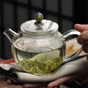 Théière en verre vintage 200ml avec couvercle