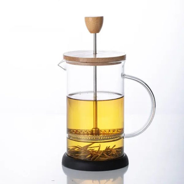 Théière en verre design avec infuseur à pression 350ML