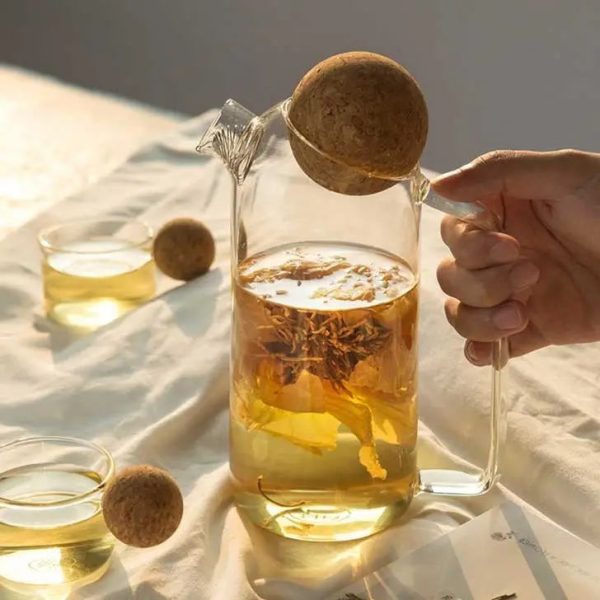 Théière en Verre 250ML au design élégant en liège