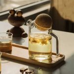 Théière design en verre de 750ML avec finition en liège