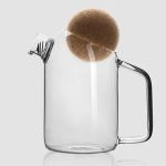 Théière en verre avec design liège, capacité de 250ML