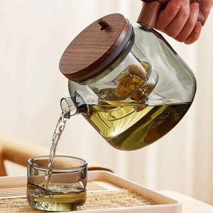 Théière en verre design élégant 700ml pour infusions