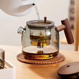 Théière ronde en verre avec infuseur intégré 700ml