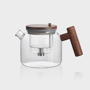 Théière en verre et bois pour une infusion parfaite 700ml
