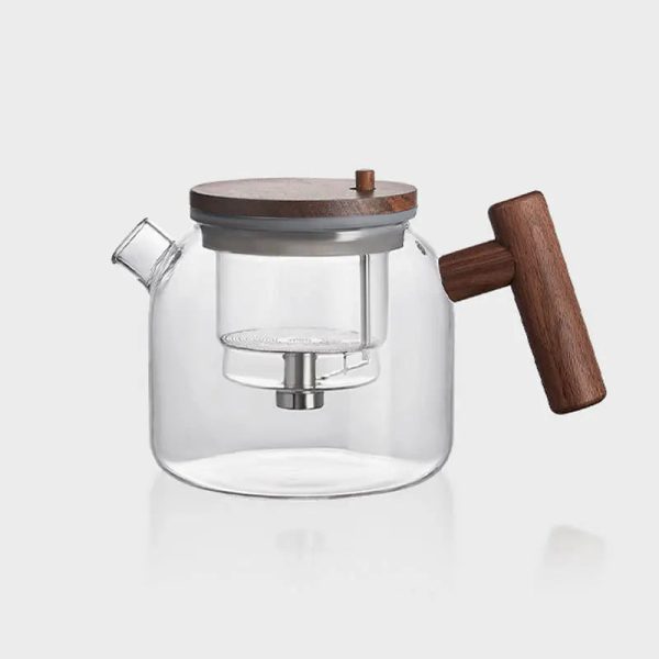 Théière en verre et bois pour une infusion parfaite 700ml