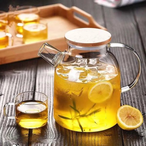 Théière en verre design, capacité 1.6L pour vos boissons