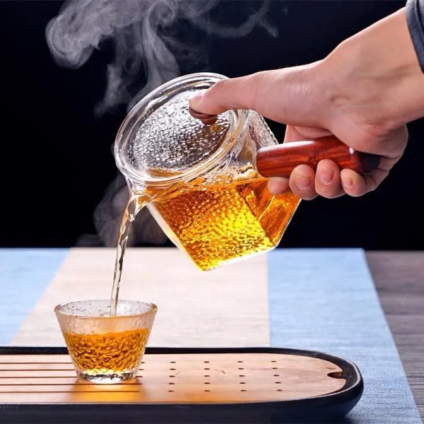 Théière en verre, design martelé, capacité 500ML