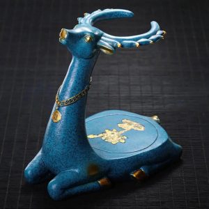 Théière en verre avec motif de cerf, capacité 400ML