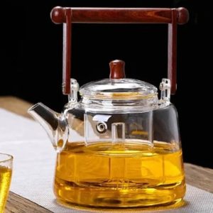 Théière en verre 1L avec poignée carrée