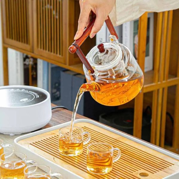 Théière en verre élégante 1L, design moderne