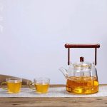 Théière 1L en verre, poignée carrée pratique