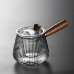 Théière en verre avec poignée en bois latérale 400ML