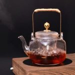 Théière en verre avec poignée en cuivre 700ML