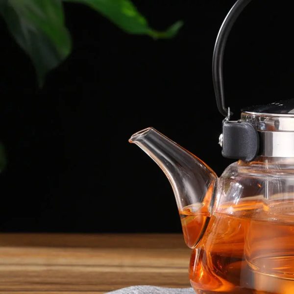 Théière 800ml en verre avec anse élégante