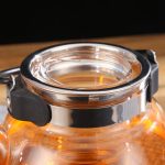 Théière en verre noir et transparent, 800ml