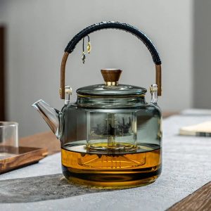 Théière en verre rétro design 1L