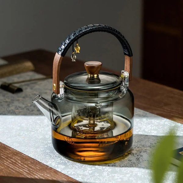 Théière en verre 1L au design vintage