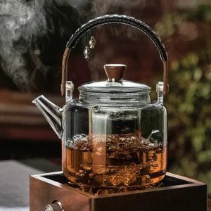 Théière en verre élégante et fonctionnelle 1L