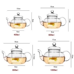 Théière en verre 1L avec infuseur intégré pour un thé parfait