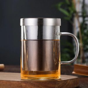 Mug théière en verre pour boissons chaudes