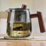 Théière en verre teinté 480ML élégante et pratique
