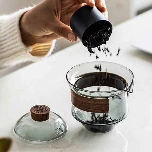 Théière Gaiwan en verre design moderne