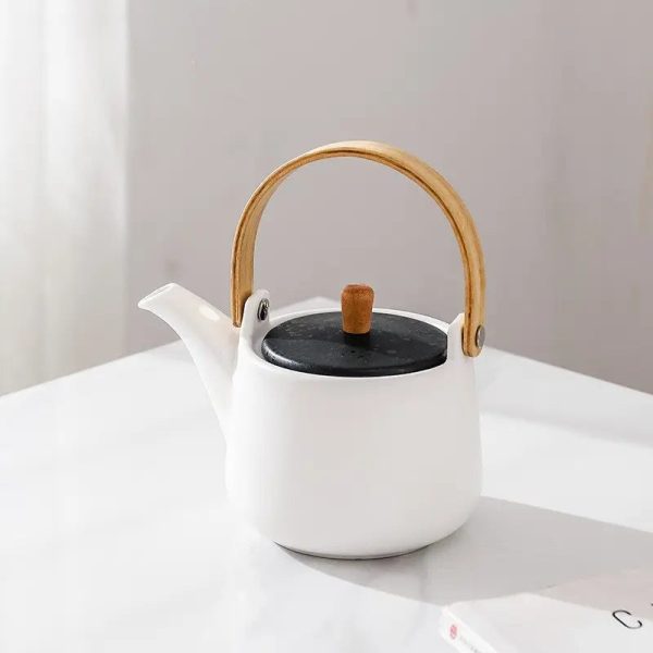 Théière japonaise blanche en céramique 500ml