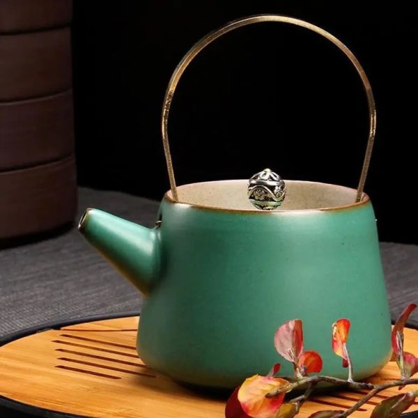 Théière design en céramique, capacité 210ML, décoration raffinée