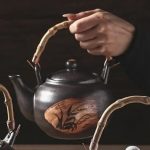 Théière japonaise en céramique design brindilles
