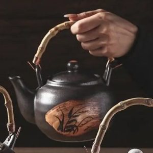 Théière japonaise en céramique design brindilles