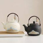 Théière en Céramique motif Montagnes et Oiseaux