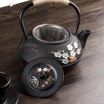 Théière en fonte fleurs blanches 800ML japonaise