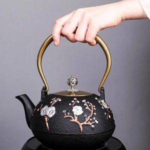 Théière Japonaise en Fonte 1.2L Cerisiers Blancs
