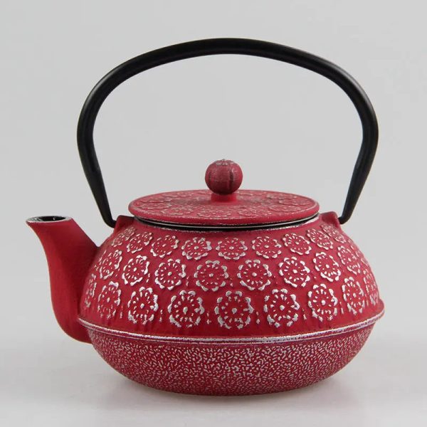 Théière en fonte design floral, capacité 600ml