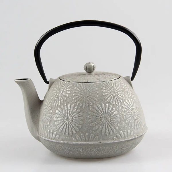 Théière en fonte avec motifs de tournesols, 1.2L