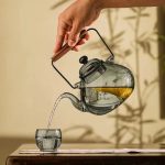 Théière en verre design poire, capacité 1 litre