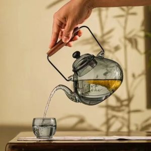 Théière en verre design poire, capacité 1 litre