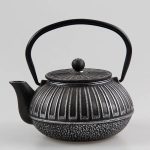 Théière en fonte avec motifs rectangulaires, capacité 600ml