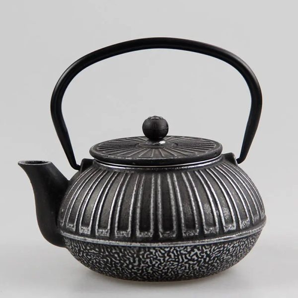 Théière en fonte avec motifs rectangulaires, capacité 600ml