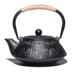Théière Japonaise en fonte noire plate 900ml