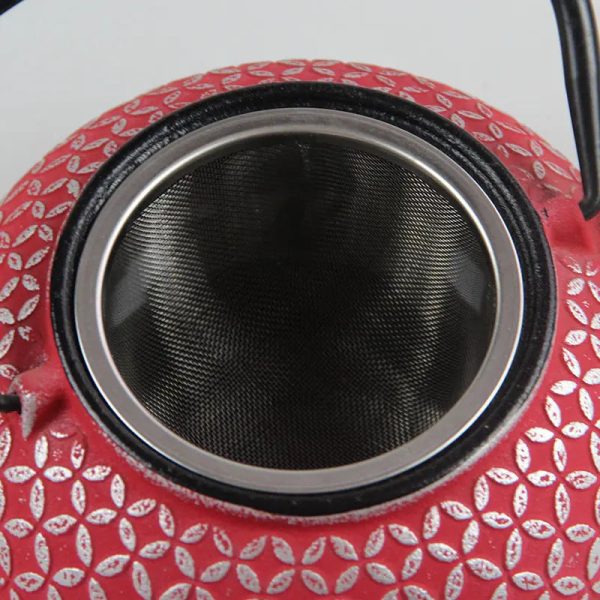 Théière japonaise en fonte avec motifs cercles