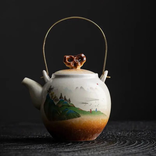 Théière en porcelaine chinoise paysage 300ml