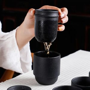 Théière portable élégante en céramique pour infusions