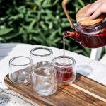 Ensemble de thé 600ML, verre et bois d'acacia