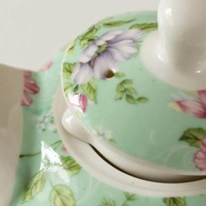 Porcelaine anglaise, théière verte élégante 350ml