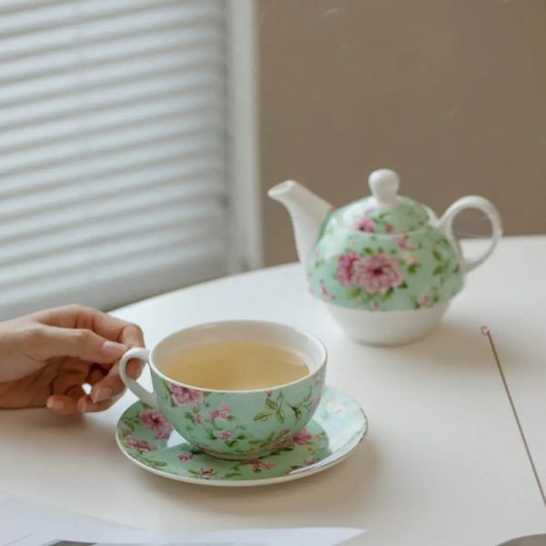 Élégante théière en porcelaine, 350ml, style anglais