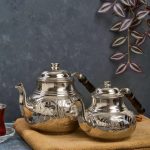 Accessoire de thé en cuivre argenté élégant